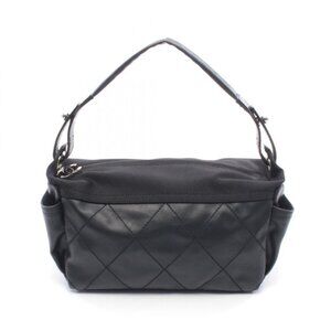 Chanel Shoulder Bag Paris Biarritz Black Canvas Leather